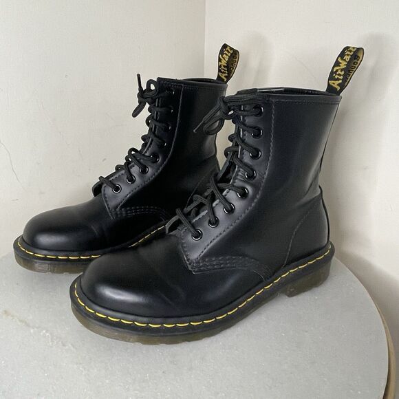 Dr. Martens 1460 8-Eye Lace Up Black Smooth Leather Boots Women US 6 | UK 4 - Picture 7 of 16